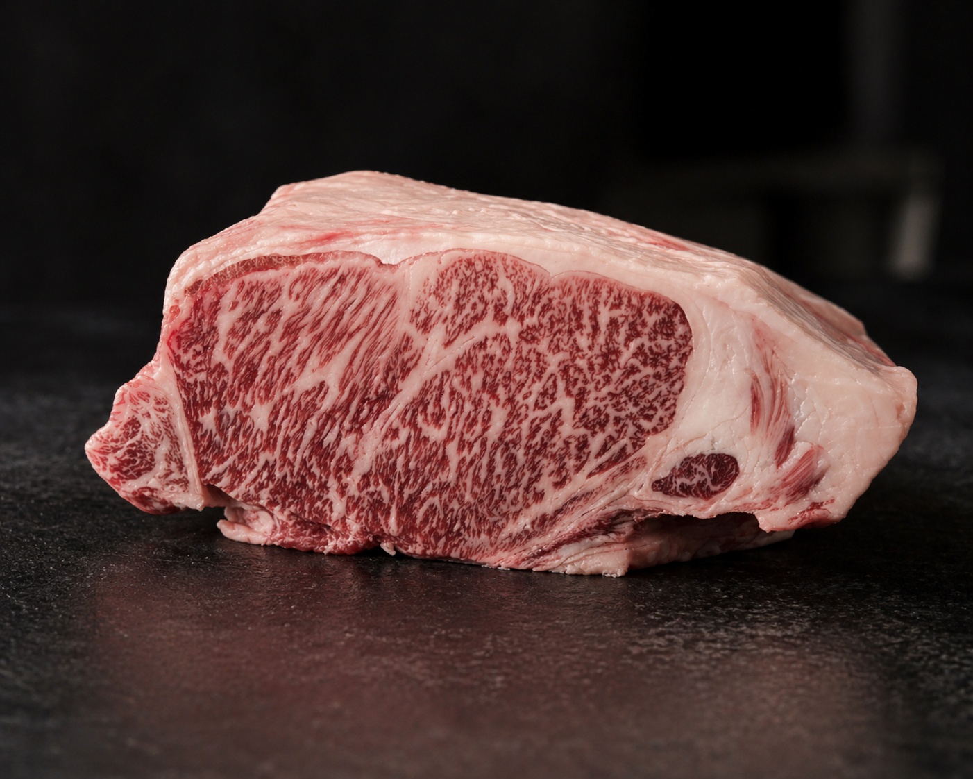 close-up of premium raw Wagyu beef
